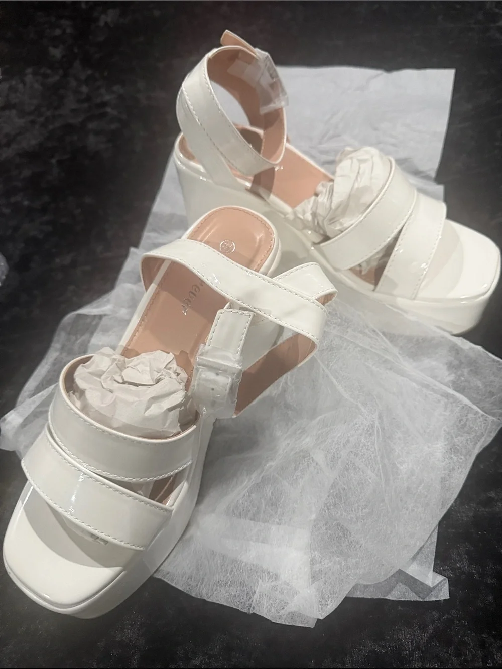 White Platform Sandal Wedges - Women